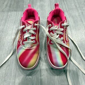 Heelys Motion Plus Skate Shoes Tie-Dye W Wheels Girls Size Youth 3 Sneakers